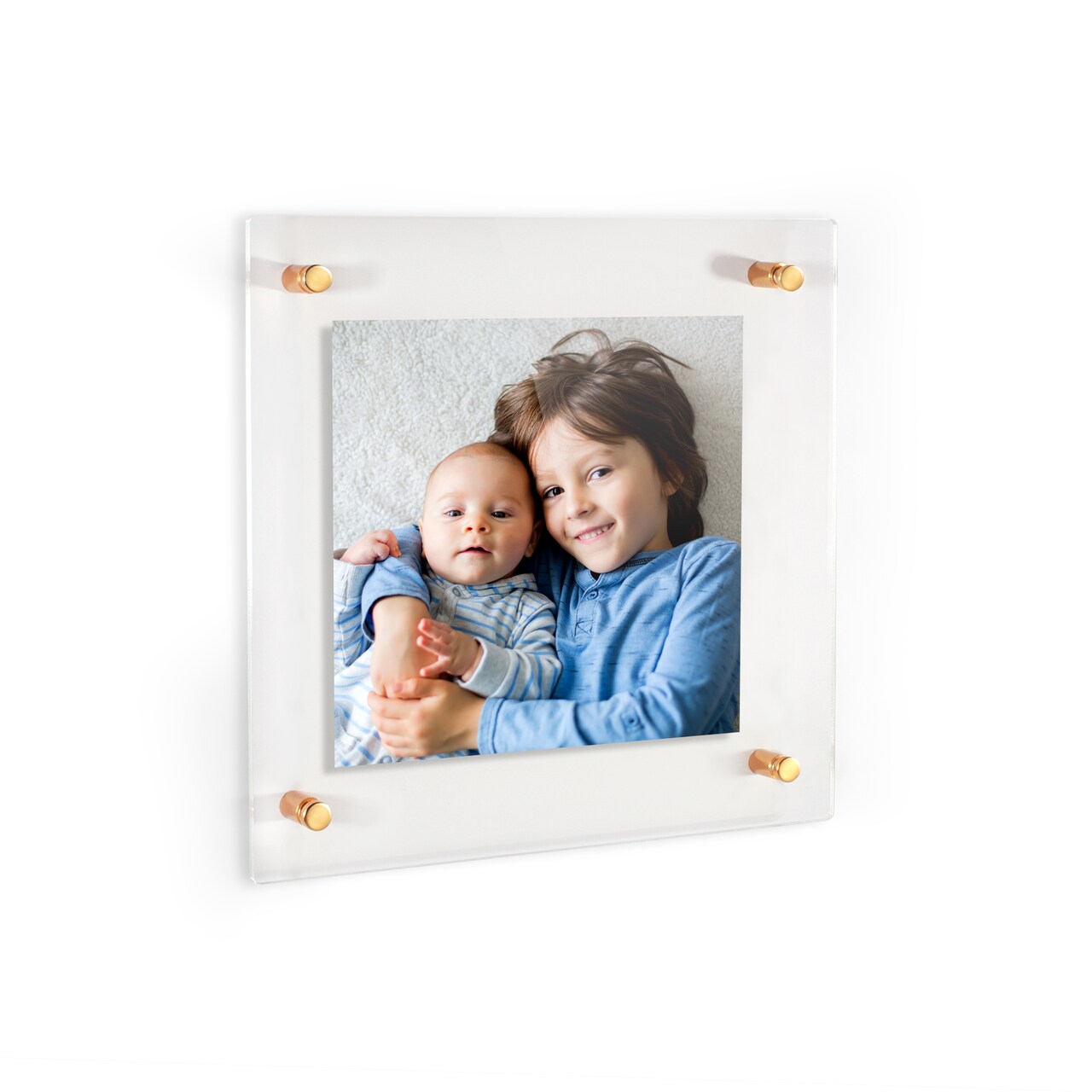 ArtToFrames 24x24 inches Floating Acrylic Frame (Full Frame is 28x28) with Choice of Chrome, Gold, Satin, White or Black Standoff Hardware